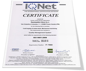 Rambaldini Gino Certificazione IQNET ISO 9001:2008