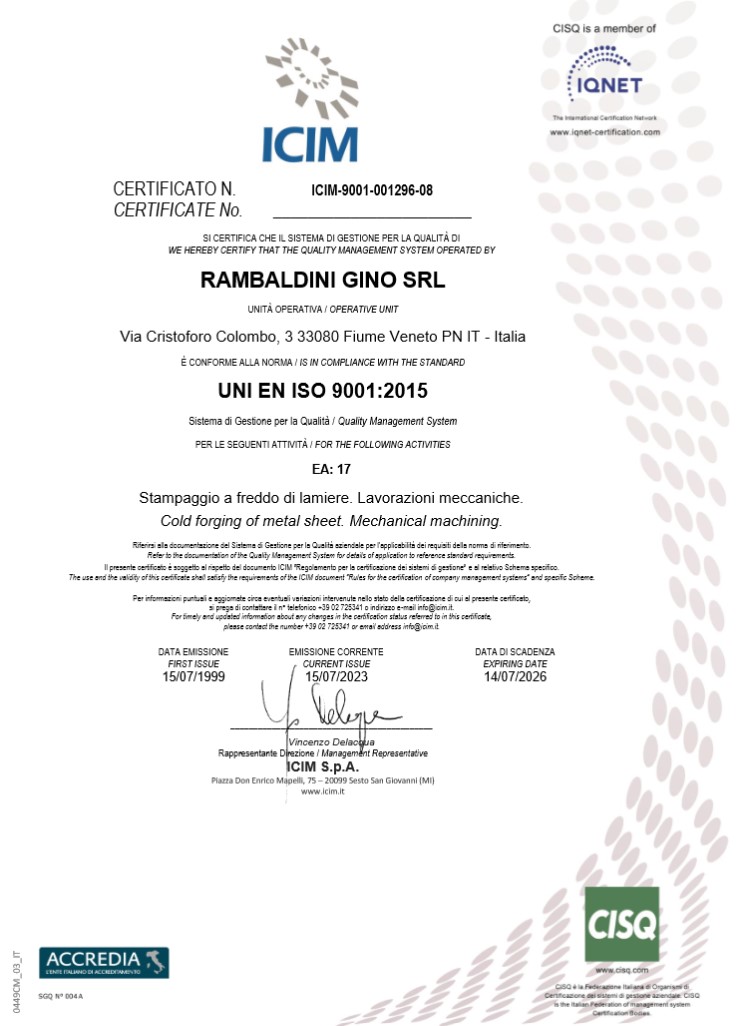 CERTIFICAZIONE ICIM UNI EN ISO 9001:2015
